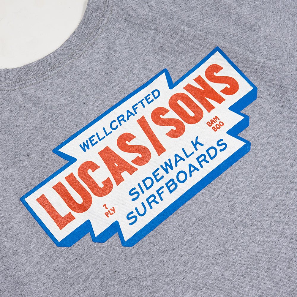 Lucas and Sons Race Red Sport Grey Heavy Cotton T-Shirt