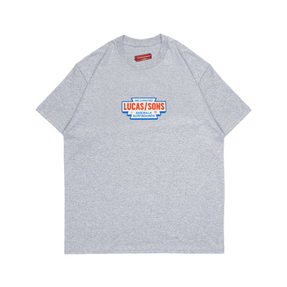 Lucas and Sons Race Red Sport Grey Heavy Cotton T-Shirt