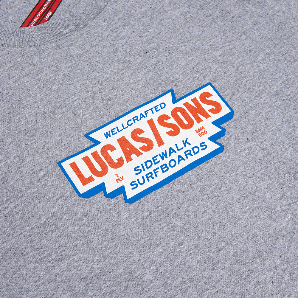 Lucas and Sons Race Red Sport Grey Heavy Cotton T-Shirt