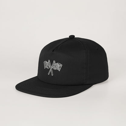 Lucas and Sons Bennett Flag Black Cotton Snapback Hat