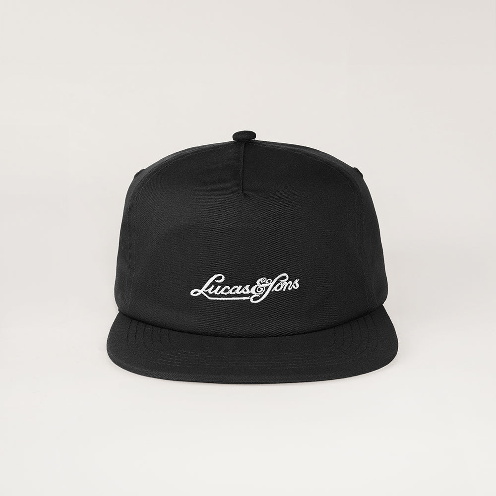 Lucas and Sons Alvin Font Black Cotton Snapback Hat