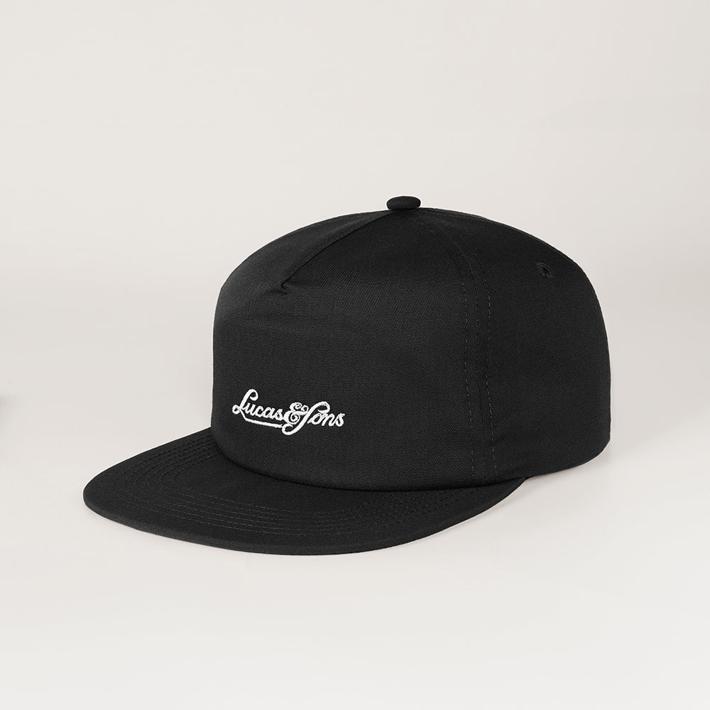 Lucas and Sons Alvin Font Black Cotton Snapback Hat