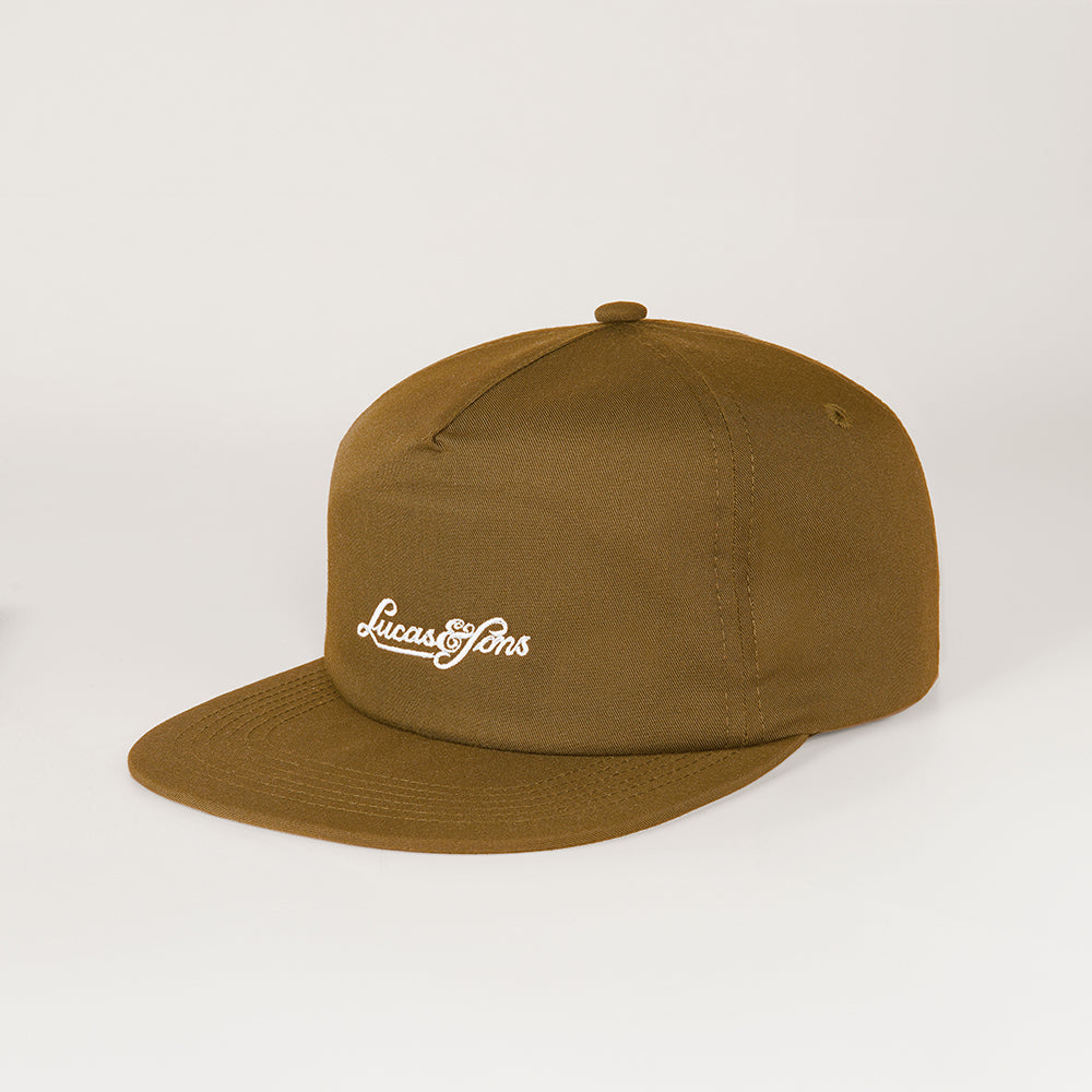 Lucas and Sons Alvin Font Caramel Cotton Snapback Hat