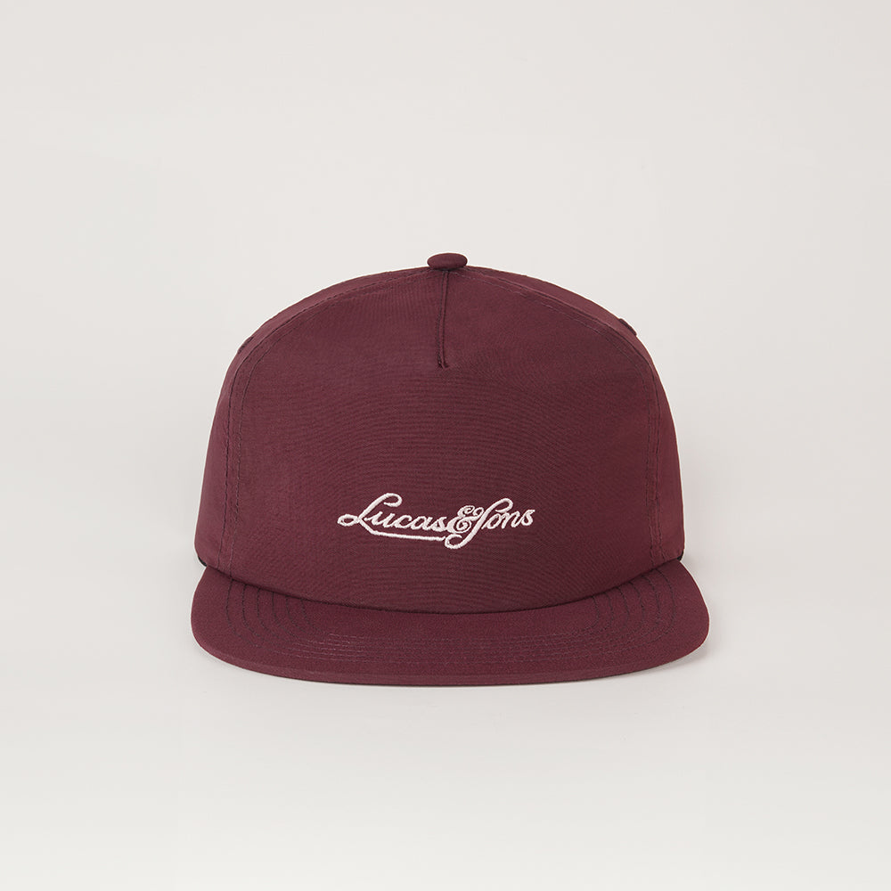 Lucas and Sons Alvin Font Maroon Cotton Snapback Hat