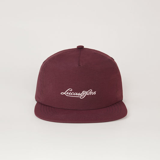 Lucas and Sons Alvin Font Maroon Cotton Snapback Hat