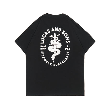 Lucas and Sons Snake Black Soft Cotton T-Shirt