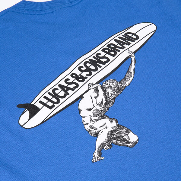Lucas and Sons Atlas Royal Blue Heavy Cotton T-Shirt - Image 3