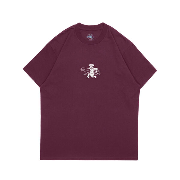 Lucas and Sons Dog Surf Maroon Soft Cotton T-Shirt