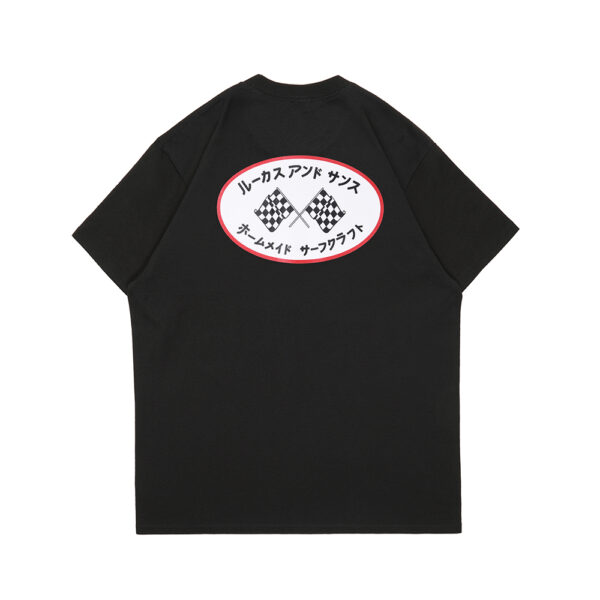 Lucas and Sons Flag Oval Black Heavy Cotton T-Shirt - Image 3