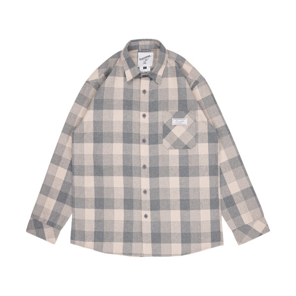 Lucas and Sons Goten Flannel Grey Cream Flannel Shirts