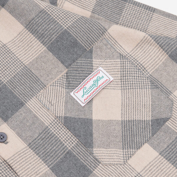 Lucas and Sons Goten Flannel Grey Cream Flannel Shirts - Image 4