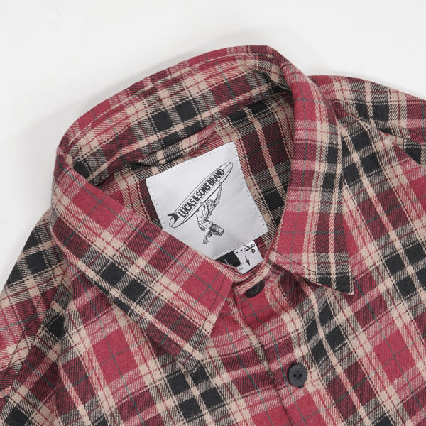Lucas and Sons Touya Flannel Black Red Flannel Shirts - Image 5