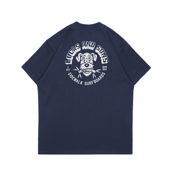 Lucas and Sons Bamboo Dog Navy Heavy Cotton T-Shirt - Image 3