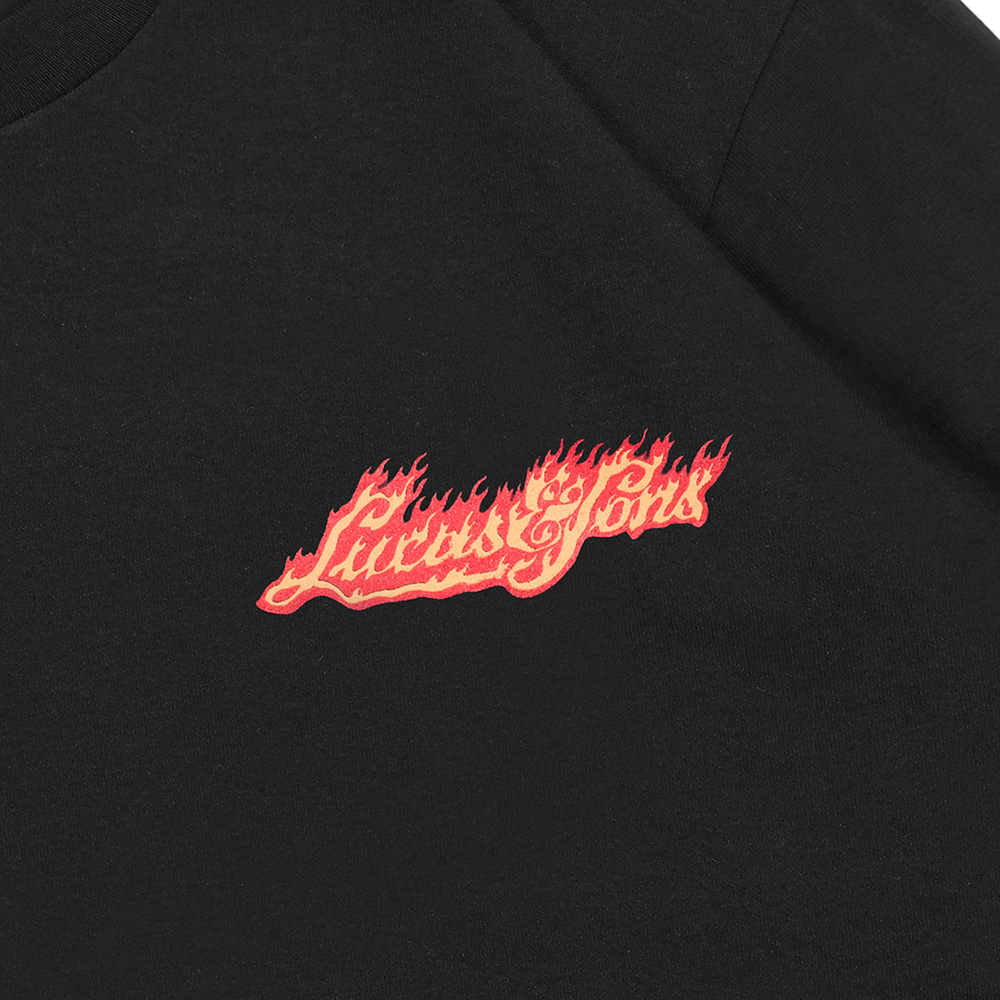 Lucas and Sons BURNT Black Long Sleeve Heavy Cotton T-Shirt - Image 4