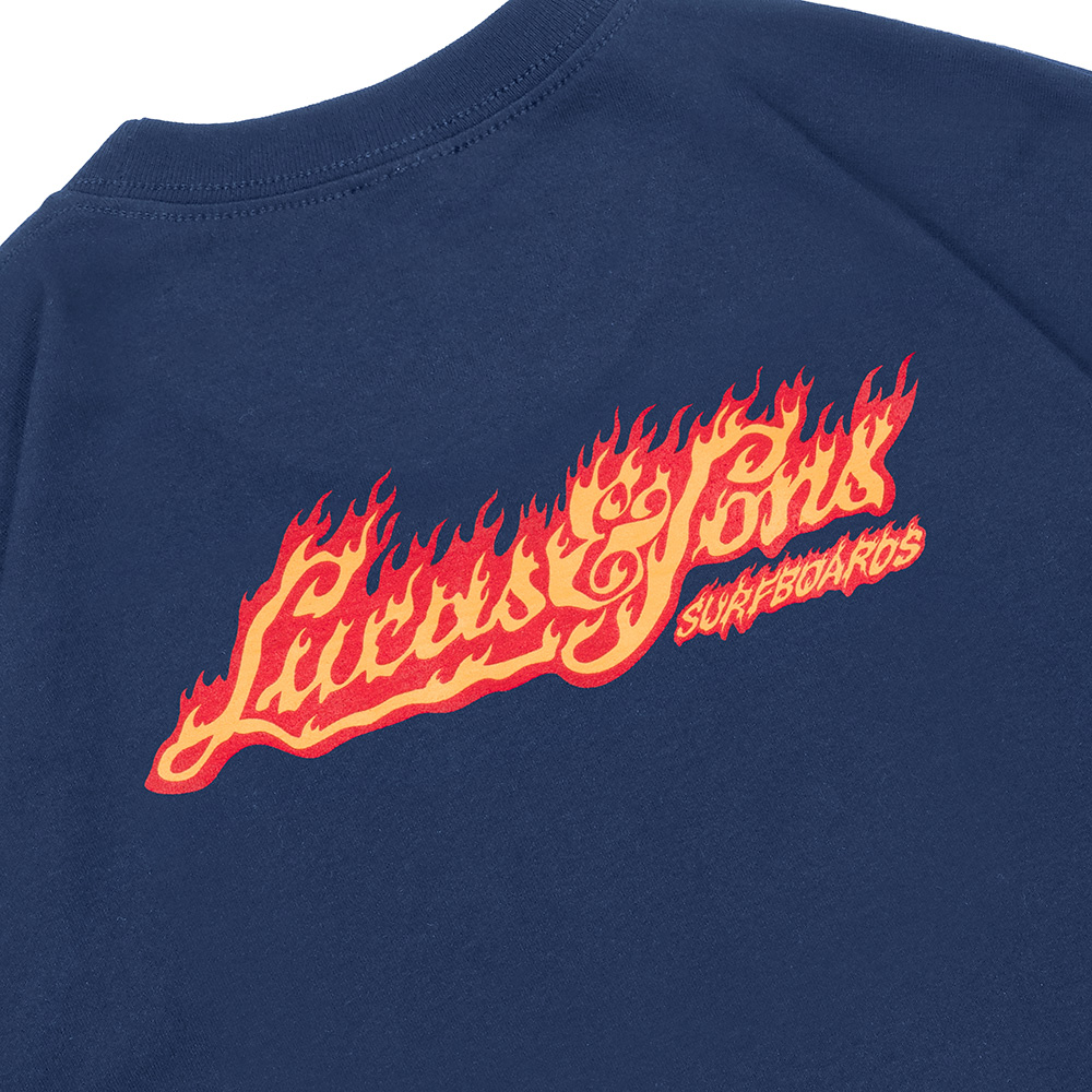 Lucas and Sons BURNT Navy Long Sleeve Heavy Cotton T-Shirt - Image 4