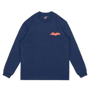 Lucas and Sons BURNT Navy Long Sleeve Heavy Cotton T-Shirt