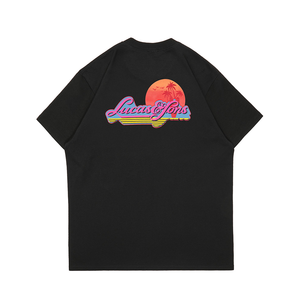 Lucas and Sons SSSC SUNSET Black Soft Cotton T-Shirt - Image 2