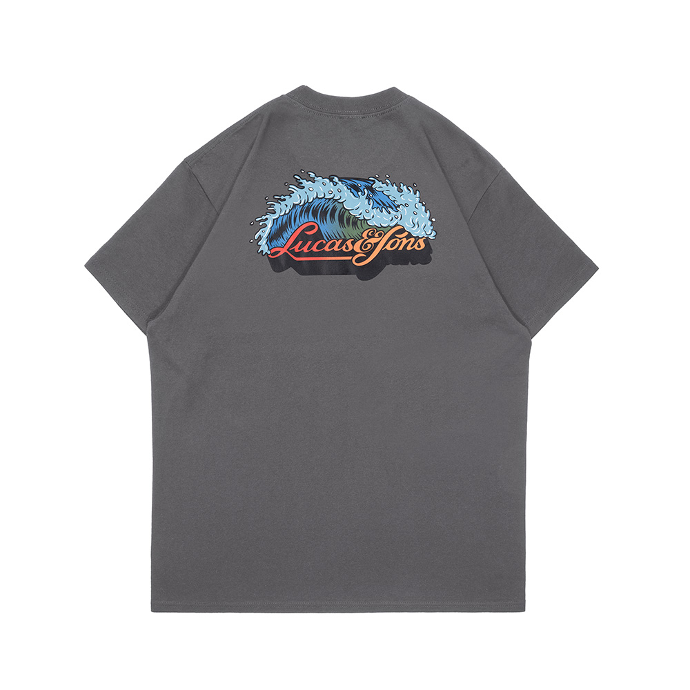 Lucas and Sons SSSC WAVES Charcoal Soft Cotton T-Shirt - Image 2