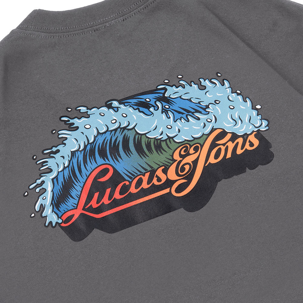 Lucas and Sons SSSC WAVES Charcoal Soft Cotton T-Shirt - Image 4